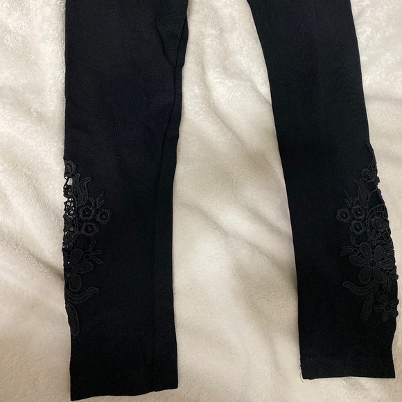 Calzedonia black leggings with embroidered lace, size S - Picture 1 of 6